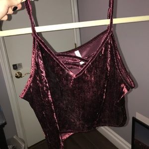Maroon velvet tank